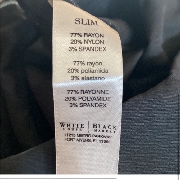 White House Black Market Slim Pant with Side Zip 4 SHORT - Picture 5 of 5